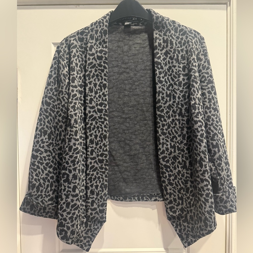 Forever 21 Gray Cardigan Sweater with Open Front